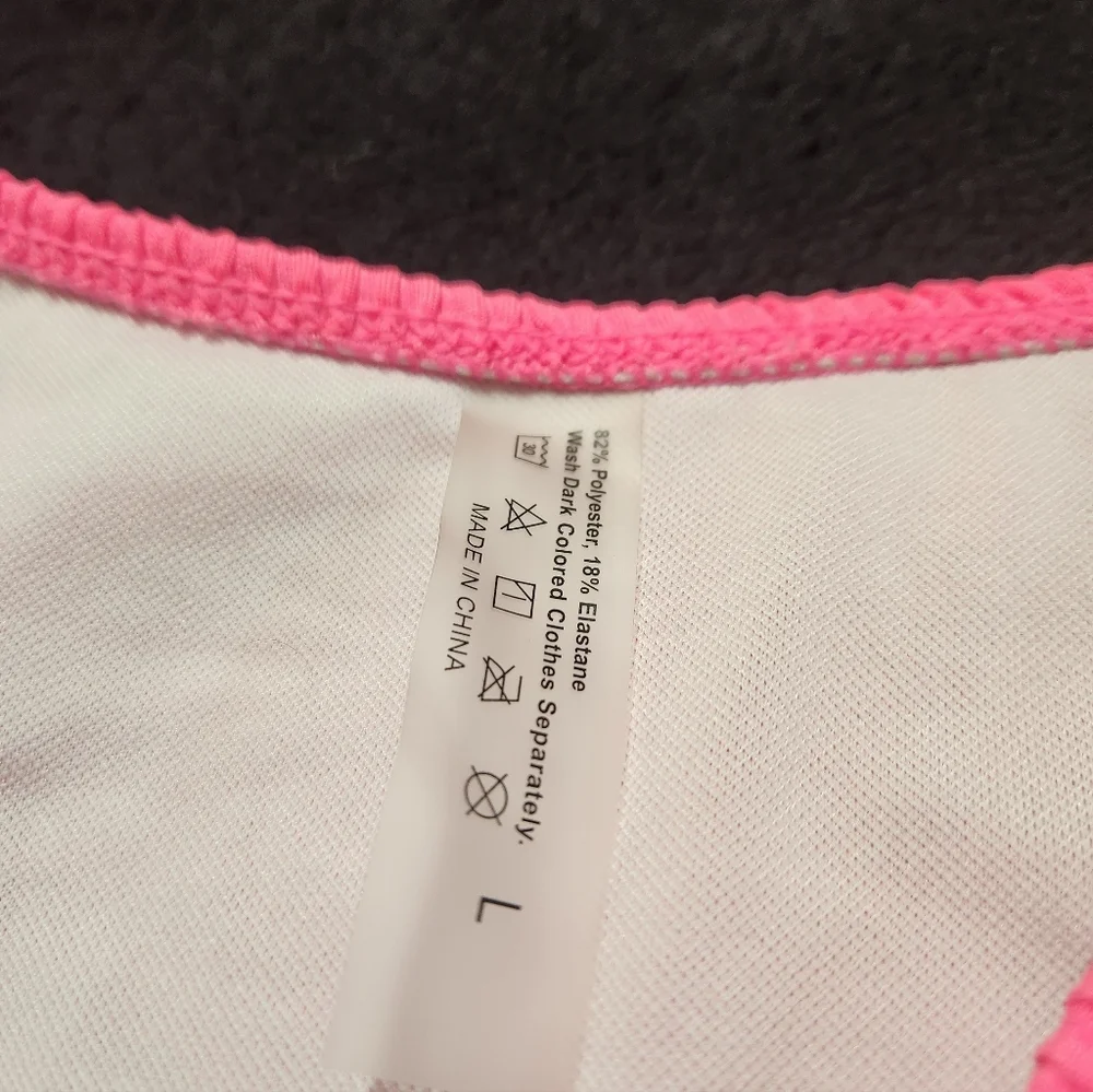 Seersucker Hot Pink String Bikini Large